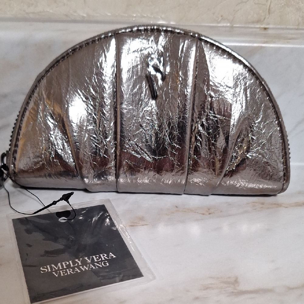 Simply Vera Vera Wang Metallic Silver Clutch | Elegant Evening Bag
